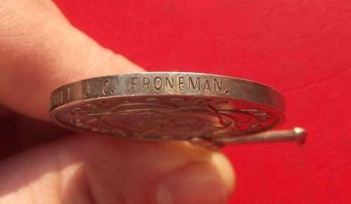 ABO MEDAL TO VELDKORNET J.C. FRONEMAN - VENTERSBURG KOMMANDO.