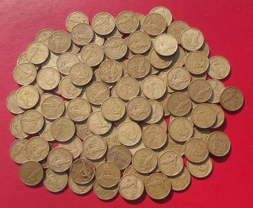 110 X RSA 2002 SOCCER 50C COINS. YOUR BID IS FOR THE LOT.