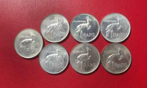 7 X RSA UNCIRCULATED SILVER RANDS. 80% SILVER. BID PER RAND TO TAKE ALL 7.
