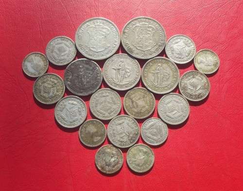 SA UNION 50% SILVER COINS. 71 GRAMS IN TOTAL.