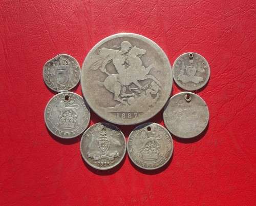 BRITISH SILVER COINS - 92.5% SILVER CONTENT. 39 GRAMS IN TOTAL.