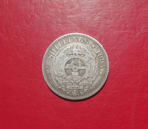 1894 ZAR 2.5 SHILLINGS / HALF CROWN. STERLING SILVER.