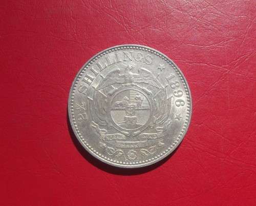 1896 ZAR 2.5 SHILLINGS / HALF CROWN. STERLING SILVER.