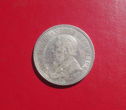 1896 ZAR 2.5 SHILLINGS / HALF CROWN. STERLING SILVER.