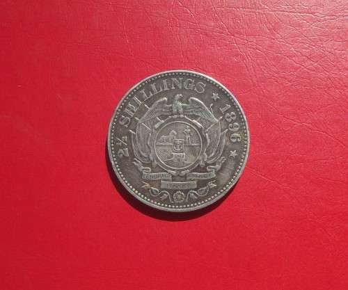 1896 ZAR 2.5 SHILLINGS / HALF CROWN. STERLING SILVER. TONED.