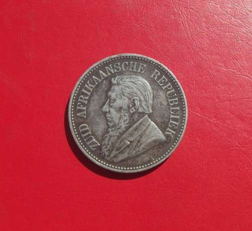 1896 ZAR 2.5 SHILLINGS / HALF CROWN. STERLING SILVER. TONED.