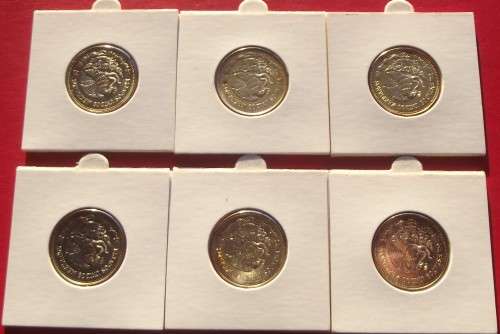6 X  MINT STATE 1985 MEXICO SILVER (.720) 25 PESOS. WORLD CUP SOCCER. BID PER COIN.