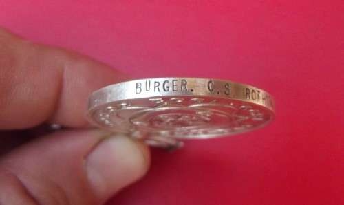 ABO MEDAL TO BURGER C.S. ROTHMAN OF THE UTRECHT COMMANDO.