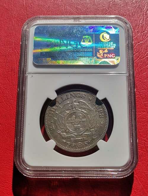 ZAR 1893 2.5 SHILLINGS. NGC VF30. THE SCARCE COIN.