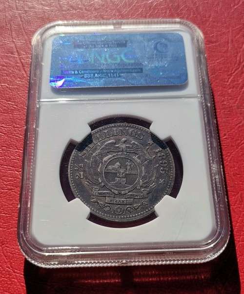 ZAR 1895 HALF CROWN. NGC VF30.