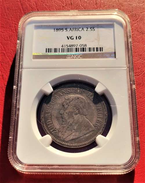 ZAR 1895 HALF CROWN. NGC VG10.