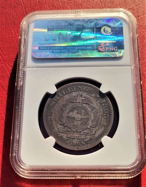 ZAR 1895 HALF CROWN. NGC VG10.