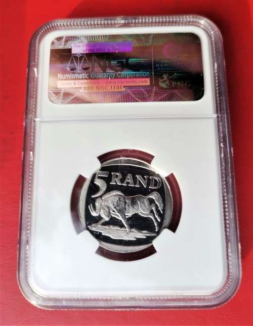 PROOF MANDELA 2000 R5. PROOF 67 UC. NGC. ULTRA SCARCE GRADE. PROOF, NOT PROOF-LIKE.