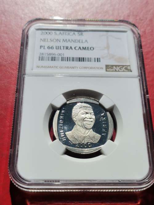 MANDELA 2000 R5. PROOF LIKE 66 ULTRA CAMEO. NGC. ABSOLUTE STUNNING COIN.