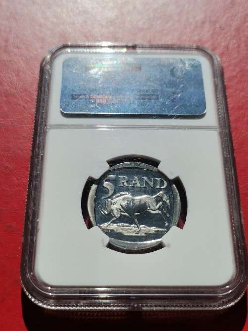 MANDELA 2000 R5. PROOF LIKE 65 CAMEO. NGC. SCARCE GRADE.