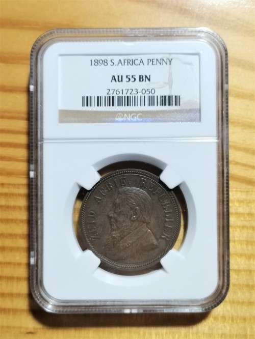 ZAR 1898 PENNY. NGC AU50BN.