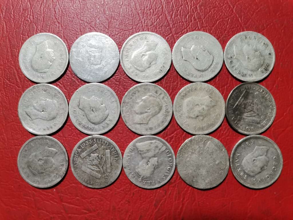 15 X 80% SILVER 3P (TICKEY) COINS. BID PER COIN TO TAKE ALL