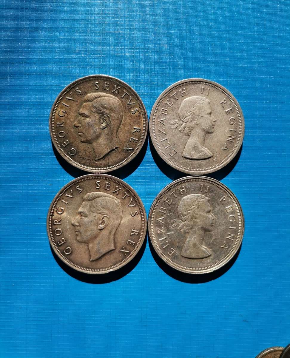 4 X SA UNION SILVER CROWNS. 50% SILVER. BID PER COIN TO TAKE ALL.