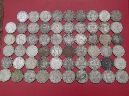 MASSSIVE SILVER BULLION SALE!!! 65 X 50% Silver 2 Shillings.Total of 734 grams!!! One bid for 65!!!.