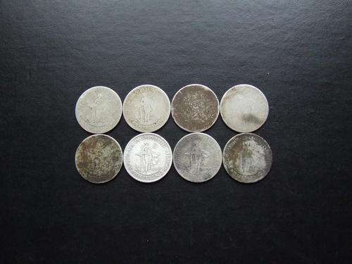 8 x Union Silver 1 Shillings - 44gms of 80% Silver!
