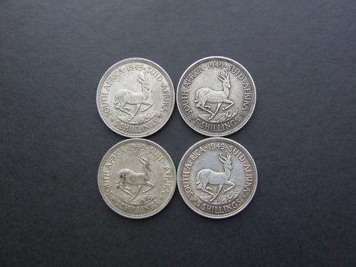 4 x Huge Circulated 1949 Silver Crowns - 80% Silver!!!  Almost 3 Ounces of pure silver!!!