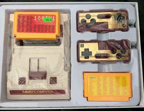 Retro Gaming Console with 2 game cassettes