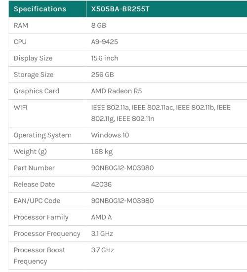 **BARGAIN BUY** ASUS X505B AMD 3.7Ghz, 8GB RAM, 500GB HDD-WORTH R9k -GRAB IT@R3999