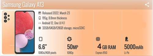 SAMSUNG GALAXY A13 - BRAND NEW - BOXED