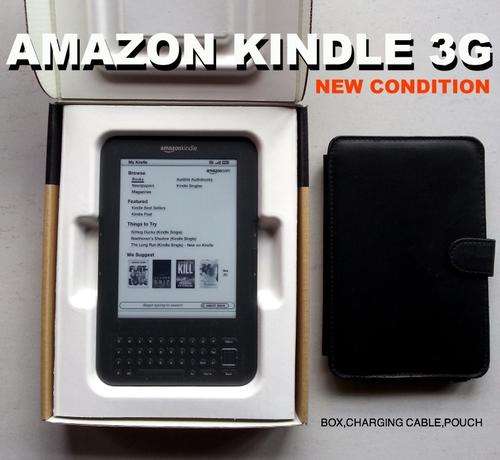 AMAZON KINDLE 3G - NEW CONDITION, WITH BOX AND POUCH