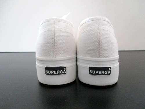 SUPERGA PLATFORM SNEAKERS WHITE CANVAS Size 6