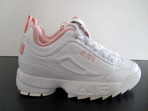 New FILA DISRUPTOR II 2 Shoes White with Pink Accents Size 6
