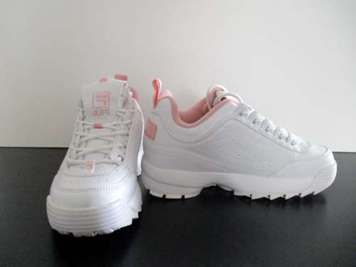 New FILA DISRUPTOR II 2 Shoes White with Pink Accents Size 6
