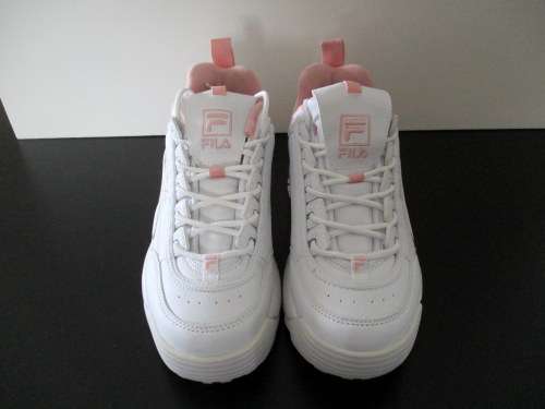 New FILA DISRUPTOR II 2 Shoes White with Pink Accents Size 6