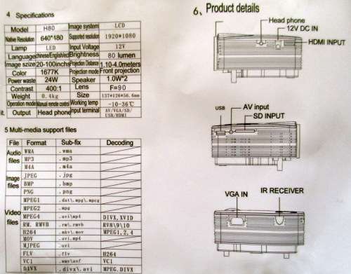 H80 LED MINI PROJECTOR