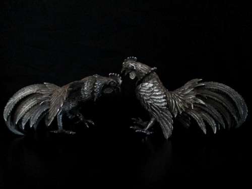 A1 Superior Quality Silver Plated Fighting Cockerels
