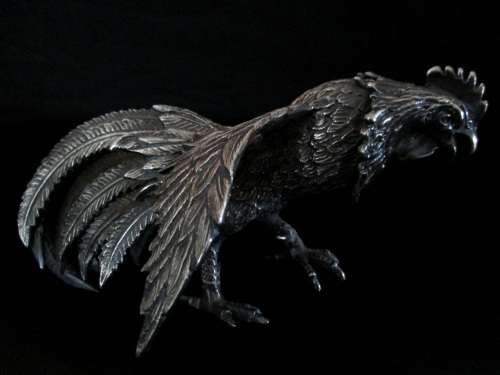 A1 Superior Quality Silver Plated Fighting Cockerels