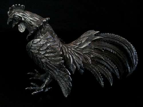 A1 Superior Quality Silver Plated Fighting Cockerels
