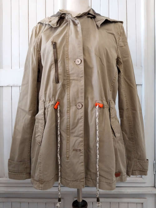 PULL & BEAR TAN FULLY LINED PARKA JACKET