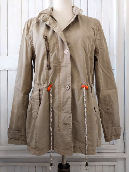 PULL & BEAR TAN FULLY LINED PARKA JACKET