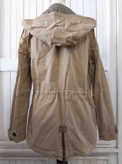PULL & BEAR TAN FULLY LINED PARKA JACKET