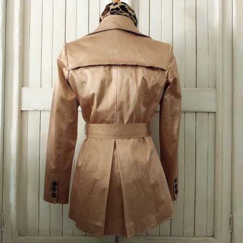 TRUWORTHS CHAMPAGNE GOLD SATIN TRENCH COAT