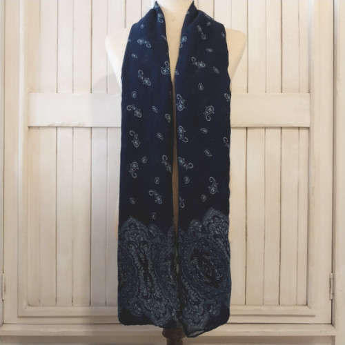 NAVY PAISLEY PRINT SCARF