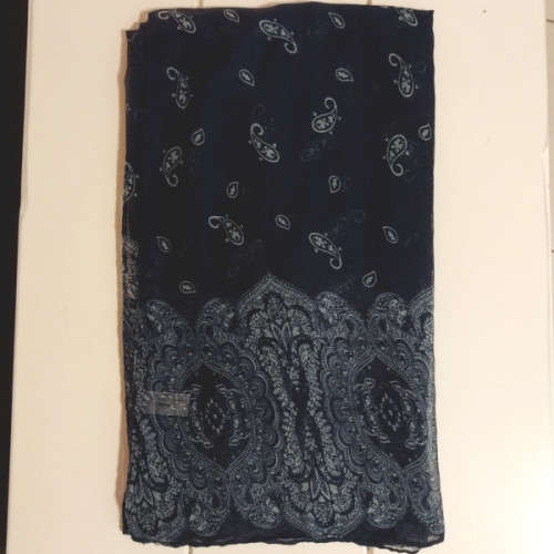 NAVY PAISLEY PRINT SCARF