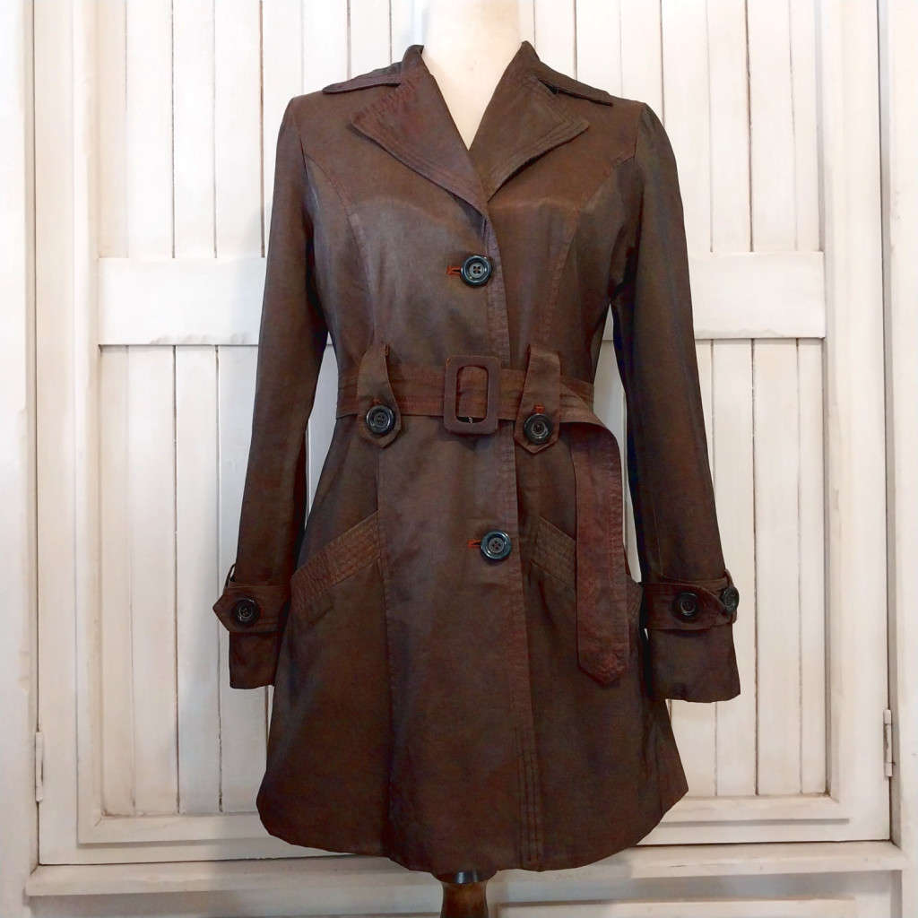 COPPER SATIN TRENCH COAT
