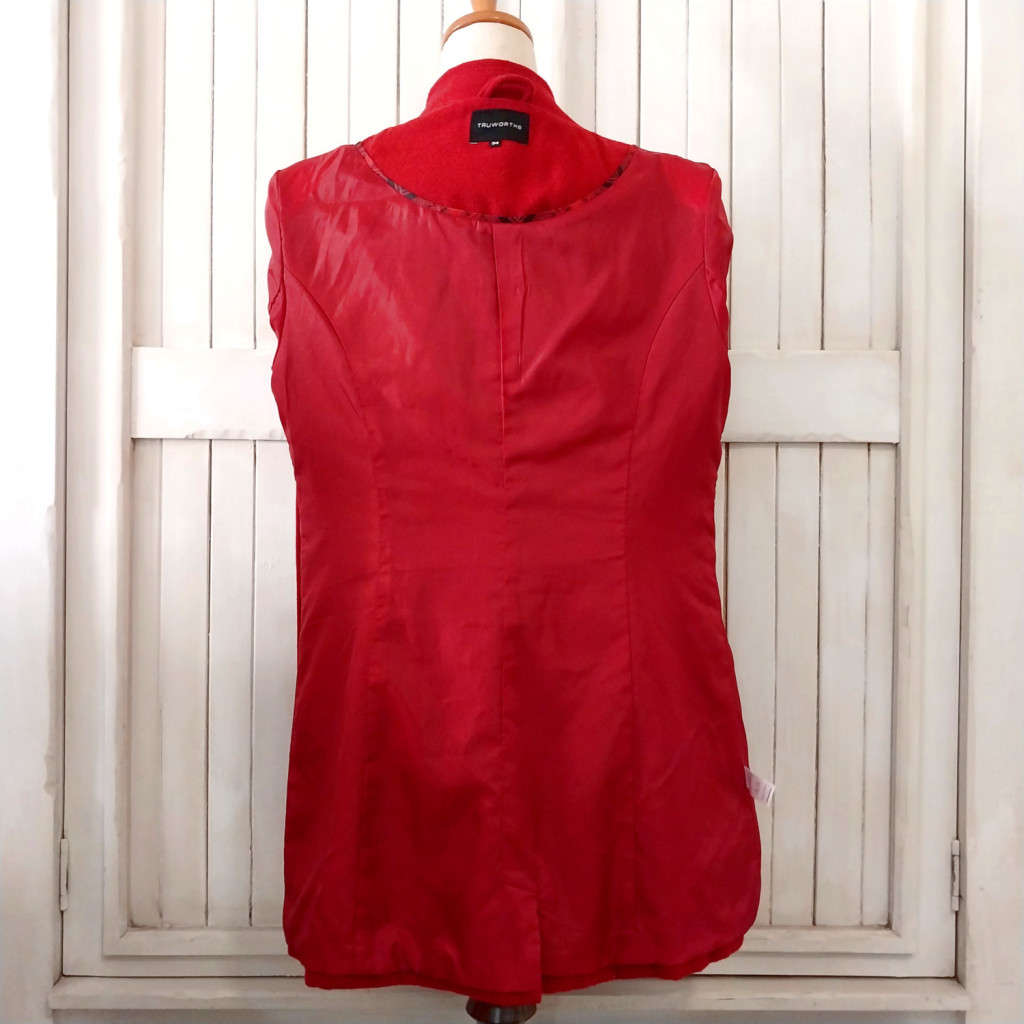 TRUWORTHS DOUBLE BREASTED HOODED WINTER COAT - DEEP RICH RED