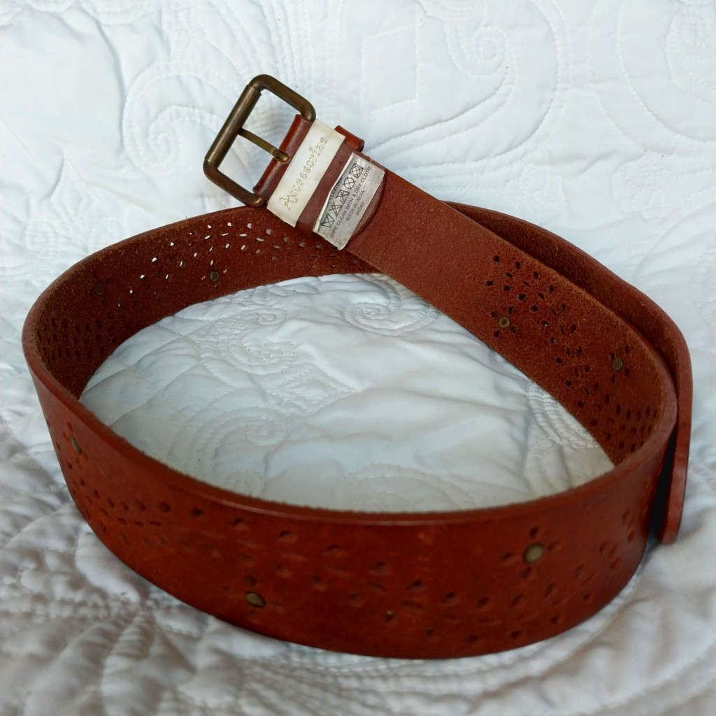 ACCESSORIZE GENUINE LEATHER BELT - TERRACOTTA