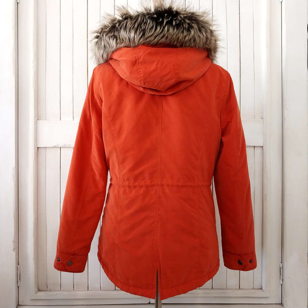 ONLY QUILTED PARKA JACKET - BURNT ORANGE