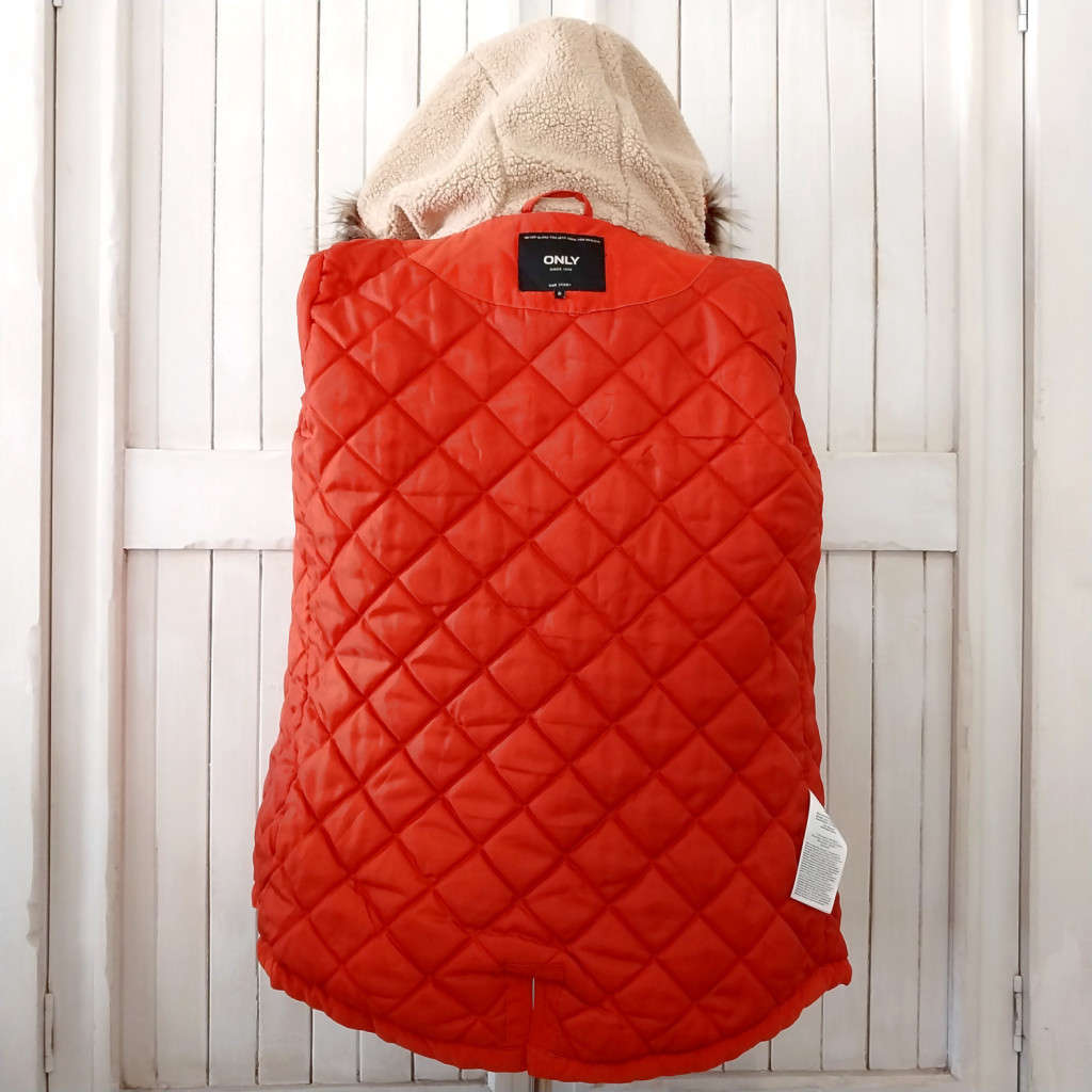 ONLY QUILTED PARKA JACKET - BURNT ORANGE