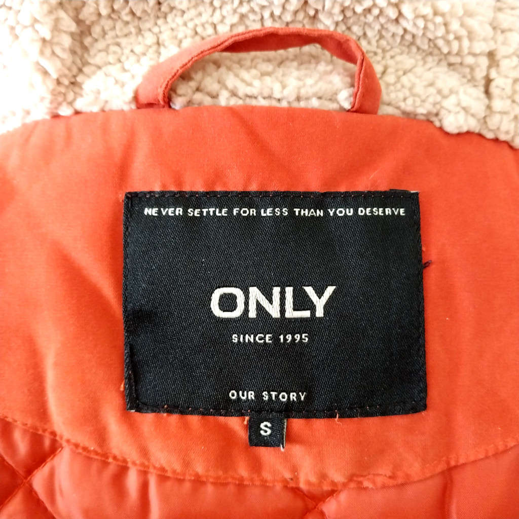 ONLY QUILTED PARKA JACKET - BURNT ORANGE