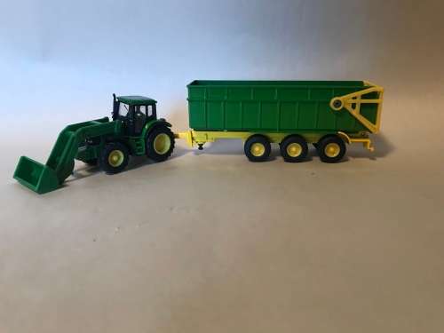 SIKU 1843 John Deere with Front Loader and Trailer